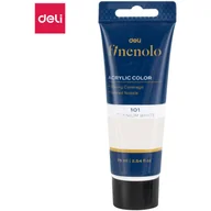 Przybory szkolne - Farba akrylowa FINENOLO 75ml biała EC75-WH DELI - miniaturka - grafika 1