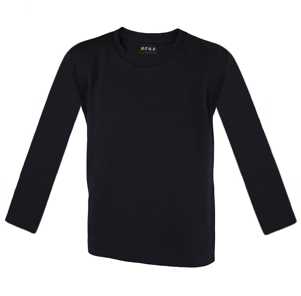 BAWEŁNA Bluzka długi rękaw CZARNY 134