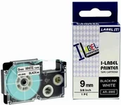 Papier do drukarek - Casio XR-9GWE, 9mm x 5,5m czarny druk / biały podkład, extr.adh. taśma zamiennik - miniaturka - grafika 1