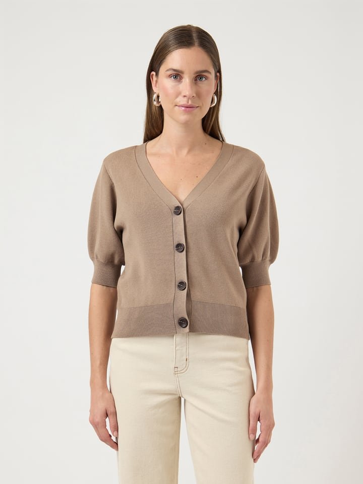 YAS Kardigan w kolorze jasnobrązowym