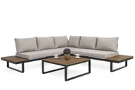 Meble ogrodowe - Meble ogrodowe narożnik nowoczesny aluminium MALE grafitowo beżowy - miniaturka - grafika 1