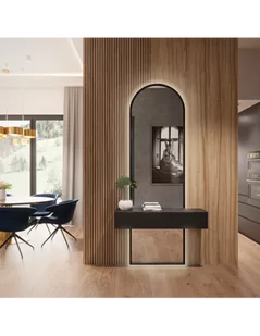 Lustro półowalne do toaletki w czarnej ramie mdf -BERDO W DWÓCH CZĘŚCIACH- kolor ramy do wyboru, Wymiar: 50x120 - Lustra - miniaturka - grafika 1
