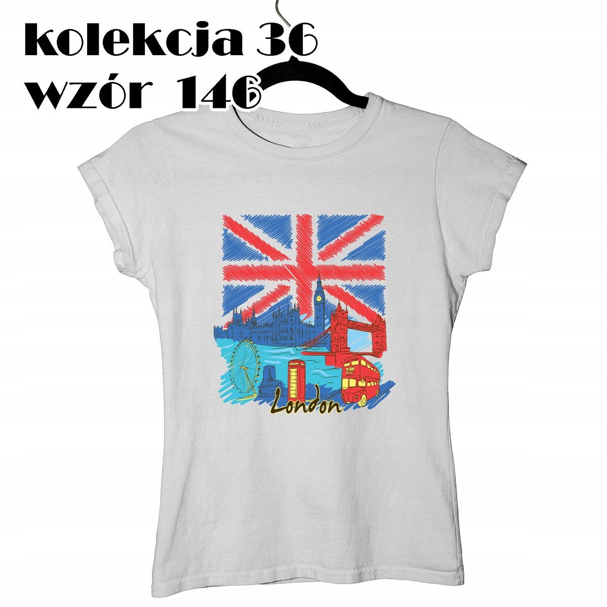 T-SHIRT KOSZULKA DAMSKA STREETWEAR WIELKA BRYTANIA ANGLIA LONDYN LONDON L