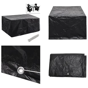 vidaXL Pokrowiec na meble ogrodowe 8 oczek 180x140x90 cm - Pokrowiec na meble ogrodowe - Pokrowiec ochronny na meble ogrodowe - Plandeka na meble ogrodowe - Maska na meble ogrodowe - Pokrowce na meble ogrodowe - miniaturka - grafika 1