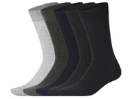 Skarpetki męskie - esmara® Skarpetki męskie z biobawełną, 5 par (zielony/szary/czarny/granatowy, 39-42) - miniaturka - grafika 1