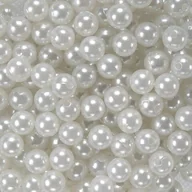 Półfabrykaty do biżuterii - Perełki Plastik "P' Białe 8mm 40szt - miniaturka - grafika 1