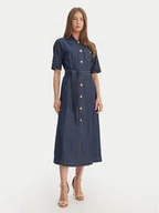 Sukienki - Luisa Spagnoli Sukienka jeansowa Periodico 542815 Granatowy Regular Fit - miniaturka - grafika 1