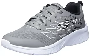 Skechers Trampki chłopięce Microspec Quick Sprint, Szare tekstylne czarne wykończenie tekstylne, 34 EU - Buty dla chłopców - miniaturka - grafika 1