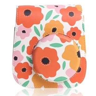 Futerał Etui Case Do Fujifilm Fuji Instax Mini 11 / Pomarańczowe Kwiaty - Akcesoria fotograficzne - miniaturka - grafika 1