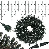 Oświetlenie świąteczne - Kurtyna świetlna 300 led girlanda, lampki zewnętrzne sople zimny biały + flash - miniaturka - grafika 1