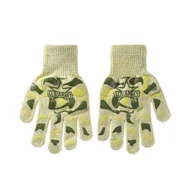 Rękawiczki - Rękawiczki młodzieżowe z nadrukiem moro seledynowe - miniaturka - grafika 1