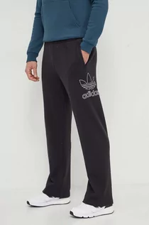 Spodnie męskie - adidas Originals spodnie dresowe bawełniane kolor czarny z nadrukiem - grafika 1