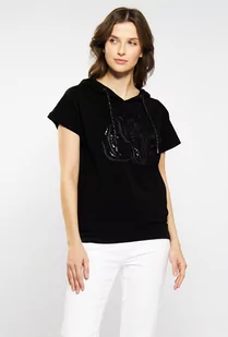 T-shirt damski z cekinowym wzorem - Monnari - Koszulki i topy damskie - miniaturka - grafika 1