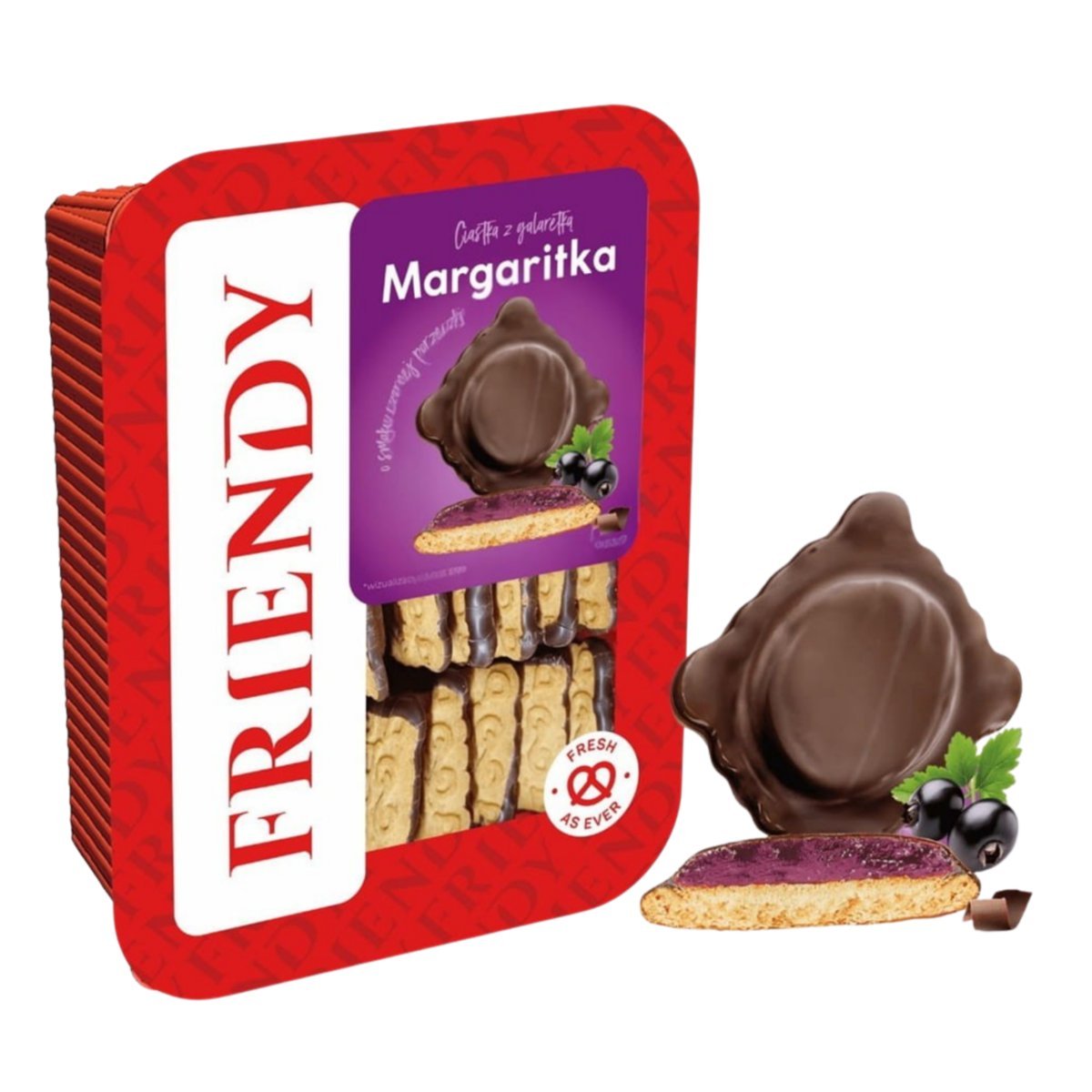 Margaritka Kruche Ciastka Z Galaretką Czarna Porzeczka Friendy 600G