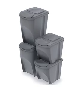 SortiBox sortownik SortiBox zestaw 4 koszy na śmieci 2x35l + 2x25l szare IKWBMS4-405U - Kosze na śmieci - miniaturka - grafika 1