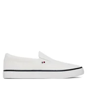 Trampki męskie - Tenisówki Tommy Hilfiger Th Hi Vulc Core Low Ii Slipon FM0FM05514 Biały - miniaturka - grafika 1