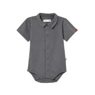 Body dla niemowląt - Body z kołnierzykiem grafitowe 62 - miniaturka - grafika 1