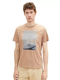 TOM TAILOR Koszulka męska 1036427, 24048-Desert Fawn, XXL, 24048 - Desert Fawn, XXL - Koszulki męskie - miniaturka - grafika 1