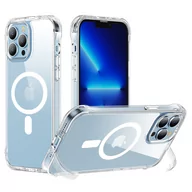 Etui i futerały do telefonów - Joyroom Magnetic Defender magnetyczne etui do iPhone 13 pancerny pokrowiec z haczykami podstawką przezroczysty (kompatybilne z MagSafe) - miniaturka - grafika 1
