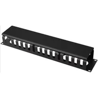Akcesoria do szaf serwerowych - Organizer kabli 19" 2U, grzebieniowy, czarny - miniaturka - grafika 1