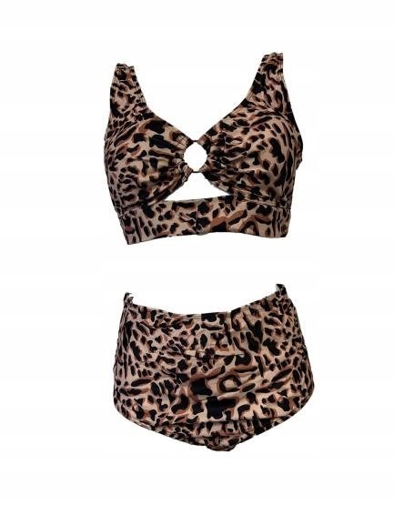 STRÓJ KĄPIELOWY WYSOKI STAN PANTERKA BIKINI M