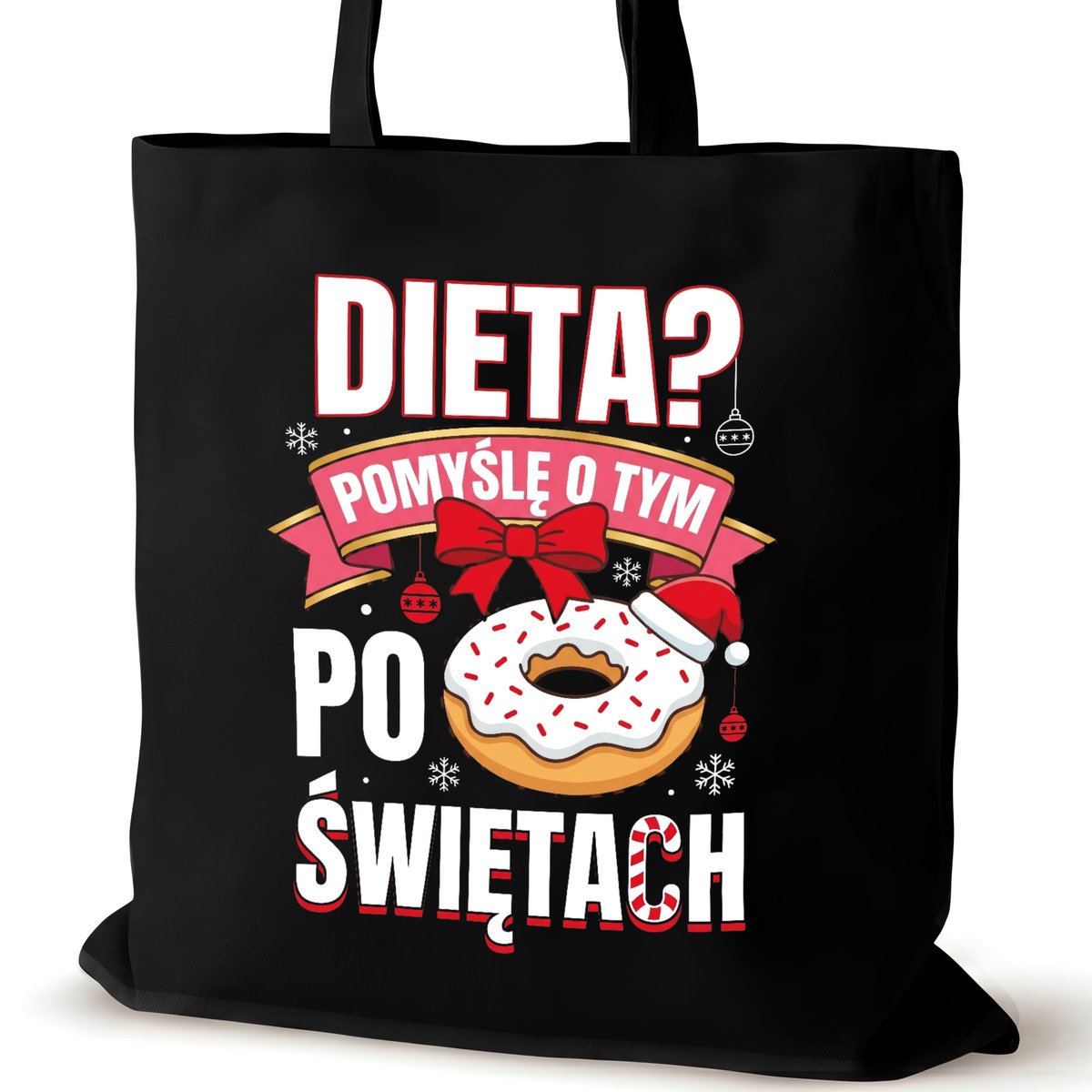 Torba bawełniana dla VIRAL na ramię czarna duża prezent walentynki