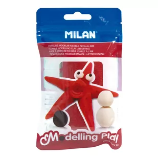 Milan Modelina Air-Dry 100g czerwona 9154130 - Pozostałe akcesoria dla plastyków - miniaturka - grafika 1