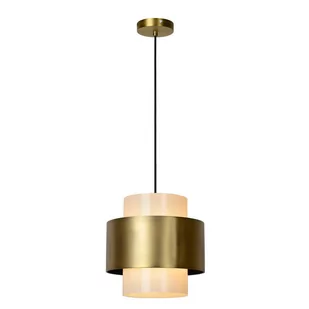 Lucide LAMPA wisząca FIRMIN 45497/30/02 szklana OPRAWA tuba zwis złoty opal - Lampy sufitowe - miniaturka - grafika 1