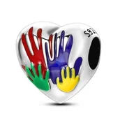 Wisiorki - Zawieszka SREBRO 925 Charms koralik do PANDORA Serce Dłonie - miniaturka - grafika 1
