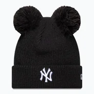 Czapki damskie - Czapka zimowa damska New Era Double Pom Beanie New York Yankees black/white WYSYŁKA W 24H 30 DNI NA ZWROT - miniaturka - grafika 1