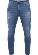 Spodnie męskie - Urban Classics Spodnie męskie Skinny Ripped Stretch Denim Pants, niebieski (Blue Washed 799), 32W x 32L - miniaturka - grafika 1