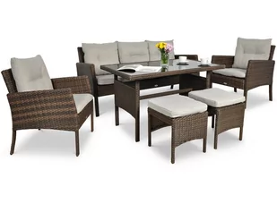 Zestaw mebli ogrodowych FOCUS GARDEN Cortina Beige, brązowy, 6-elementowy - Meble ogrodowe - miniaturka - grafika 1