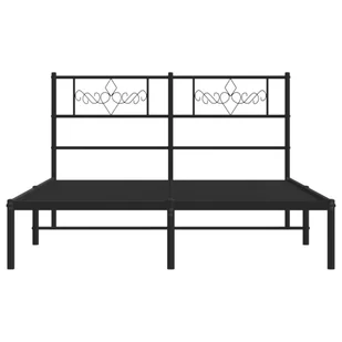 Metalowa rama łóżka z wezgłowiem, czarna, 150x200 cm  Lumarko! - Inne meble do sypialni - miniaturka - grafika 6