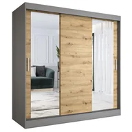 Szafy - Szafa przesuwna antracyt + dąb artisan 200 cm M7-P21 - miniaturka - grafika 1