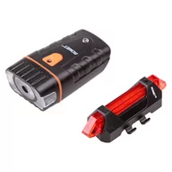 Lampki rowerowe - Zestaw lamp  Romet R-307 200 lumenów USB - miniaturka - grafika 1