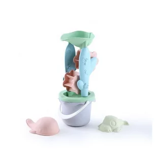 WOOPIE GREEN Zestaw z Wiaderkiem i Kołowrotkiem 4 el. BIODEGRADOWALNY ORGANICZNY MATERIAŁ - Zabawki do piasku - miniaturka - grafika 1