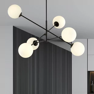 Emibig LINEAR 6 BLACK/OPAL 1169/6 lampa sufitowa żyrandol nowoczesny klosze 1169/6 - Lampy sufitowe - miniaturka - grafika 4