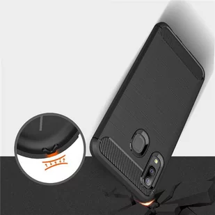 Carbon Case elastyczne etui pokrowiec Samsung Galaxy A20e czarny - Etui i futerały do telefonów - miniaturka - grafika 3