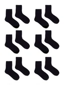 Skarpetki damskie - Skarpety chłopięce gładkie czarne 6PAK 27-30 - miniaturka - grafika 1