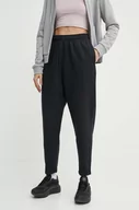 Spodnie damskie - Reebok spodnie dresowe LUX Collection kolor czarny gładkie 100075361 - miniaturka - grafika 1