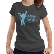 Koszulki i topy damskie - Curious George Paint Drip Logo Koszulka damska Węgiel drzewny Small - miniaturka - grafika 1