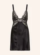 Bielizna nocna - Calvin Klein Negliż Black Floral Lace Z Jedwabiu schwarz - miniaturka - grafika 1