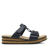 Klapki i japonki damskie - Klapki Rieker 62936-14 Granatowy - miniaturka - grafika 1