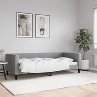Łóżka - Sofa z funkcją spania, jasnoszara, 90x200 cm, obita tkaniną Lumarko! - miniaturka - grafika 1