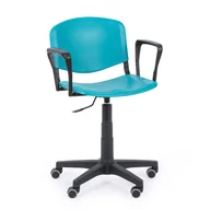 Fotele i krzesła biurowe - B2B Partner Krzesło ISO z podłokietnikami, obrotowa, zielony - miniaturka - grafika 1