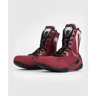 Venum Buty Bokserskie Boxing Shoes Elite Burgundy/Silver - Kimona, stroje i obuwie - miniaturka - grafika 1