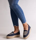 Espadryle damskie - Granatowe espadryle Big Star JJ274889-37 - miniaturka - grafika 1