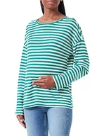 Koszulki i topy damskie - MAMALICIOUS MLSILLY LS JRS Top, Mięta/paski: śnieżnobiałe, L - miniaturka - grafika 1