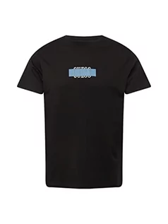 Koszulki męskie - Guess Koszulka męska Ardis Cn SS Tee Shirt, czarny/biały/niebieski dymny, M - grafika 1