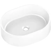 Umywalki - AXIS GROUP Umywalka Olib nablatowa granitowa biała - miniaturka - grafika 1